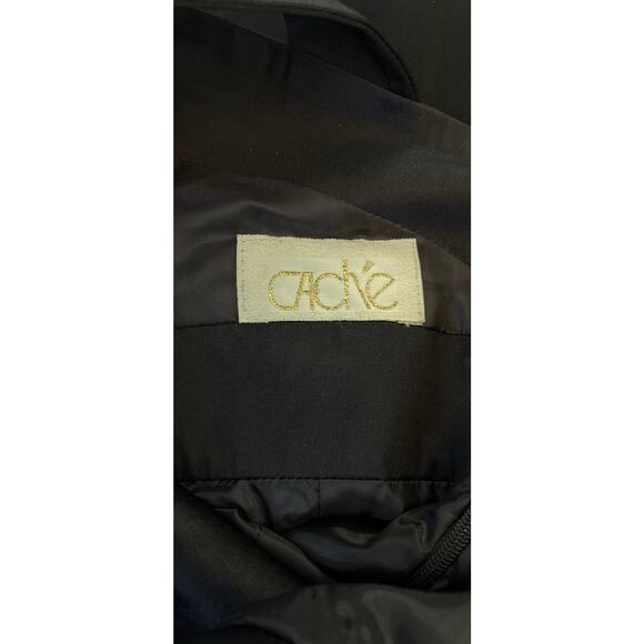 Vintage Cache Sz 4 Black Halter Straps Silky Trim Front Slit Lined Bandage Maxi - Picture 14 of 16